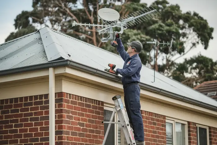 TV antenna repair on Perth roof